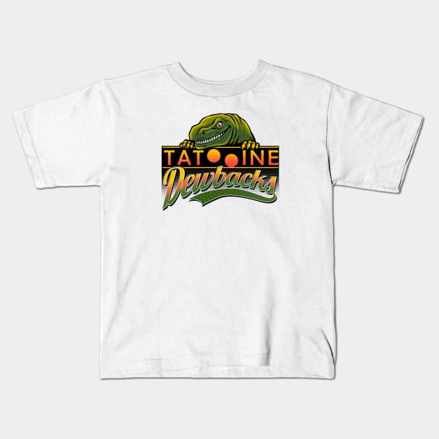 Tatooine Dewbacks Kids T-Shirt by tonynichols